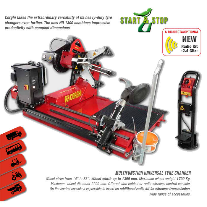 Corghi HD1300 Heavy-Duty Truck Tire Changer Features 