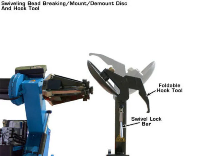 Swiveling Bead Breaking / Mount / Demount Disc and Hook Tool