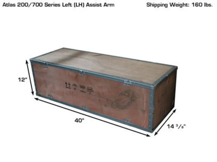 Atlas LHA Left-Hand Assist Arm for 200-700 Series Tire Changers Shipping Dimensions
