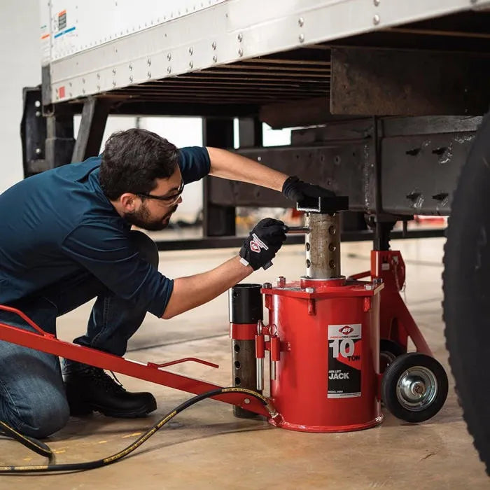 AFF 3400A 10 Ton Air Lift Jack In Use