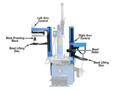 Atlas TC289DAA Dual Assist Arm Wheel ClampTire Changer with Bead Blaster