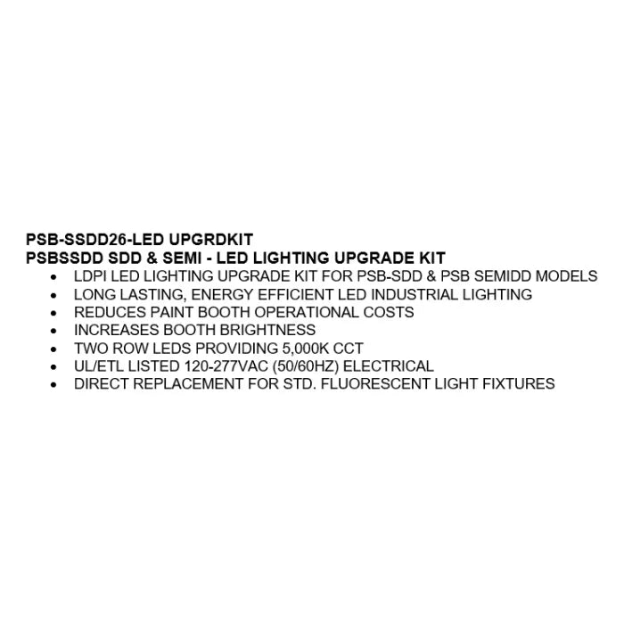 iDEAL Semi and Side Downdraft Paint Booth LED Lighting Upgrade Kit Features