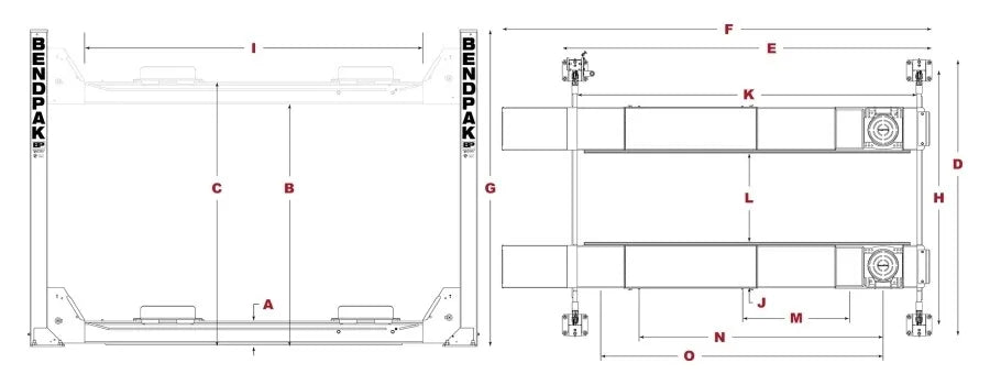 BendPak HDS-14LSX 4 Post Alignment Lift 14,000 lb. Capacity