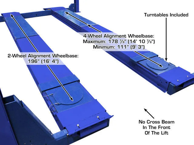 Atlas Platinum PVL14KOF-EXT Open Front Four Post Alignment Lift