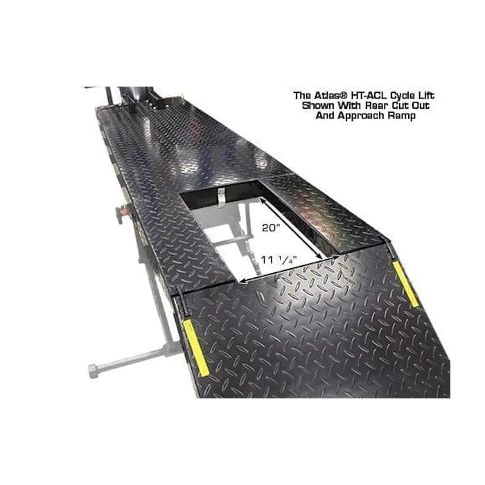 Atlas ACL Motorcycle Lift with Roller Plate Padded Front Wheel Vise