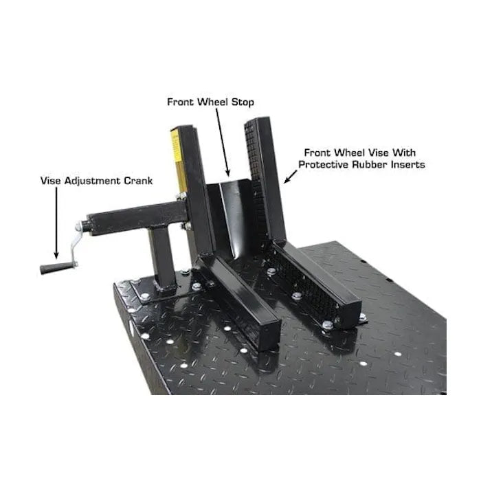 Atlas ACL Motorcycle Lift with Roller Plate Large Steel Wheels