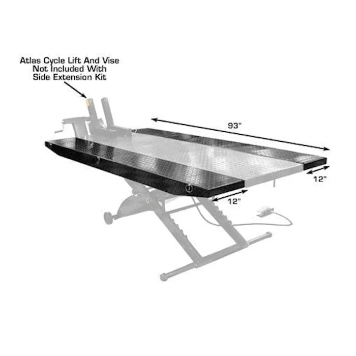 Atlas Side Extension Kit for CycleLift Motorcycle Lift Dimensions