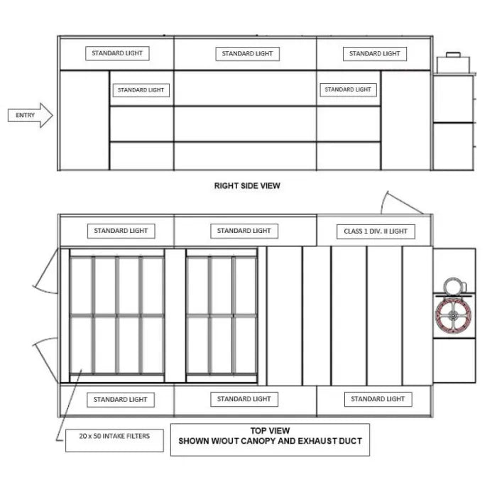 iDEAL PSB-SEMIDD26B-1PH Semi Downdraft Paint Spray Booth