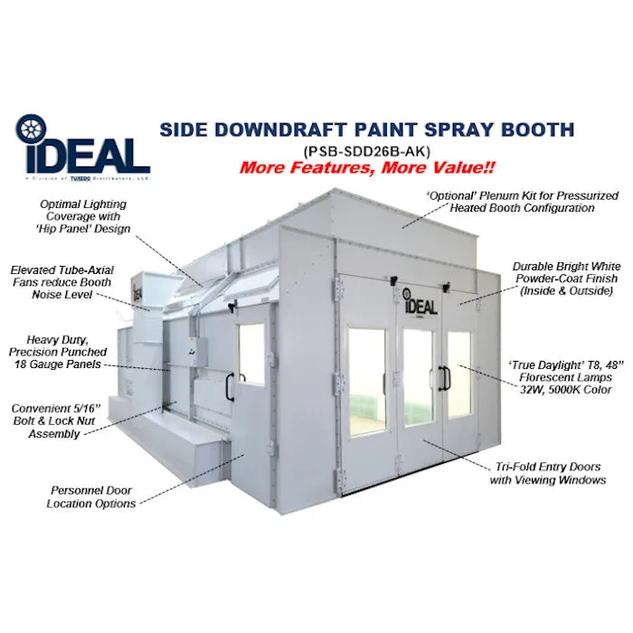 iDEAL PSB-SDD26B-1PH Side Downdraft Paint Spray Booth Accessories