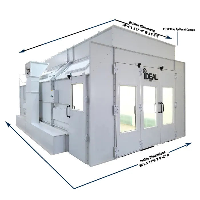 iDEAL PSB-SDD26B-1PH Side Downdraft Paint Spray Booth Personnel Door