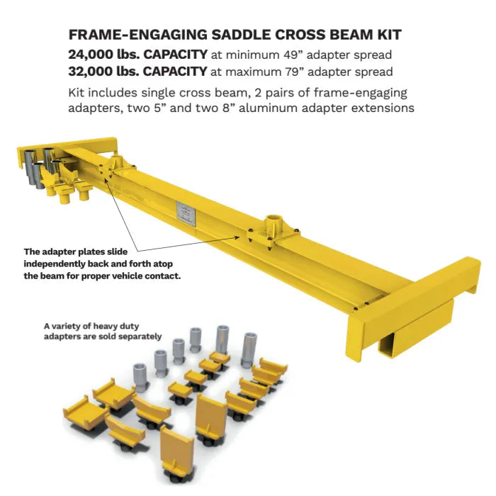 Forward Lift ML41 Saddle Cross Beam Kit  Specifications & Optional Adapters