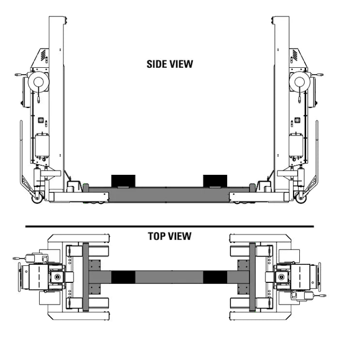 Forward Lift ML41 Saddle Cross Beam Kit Side View & Top View