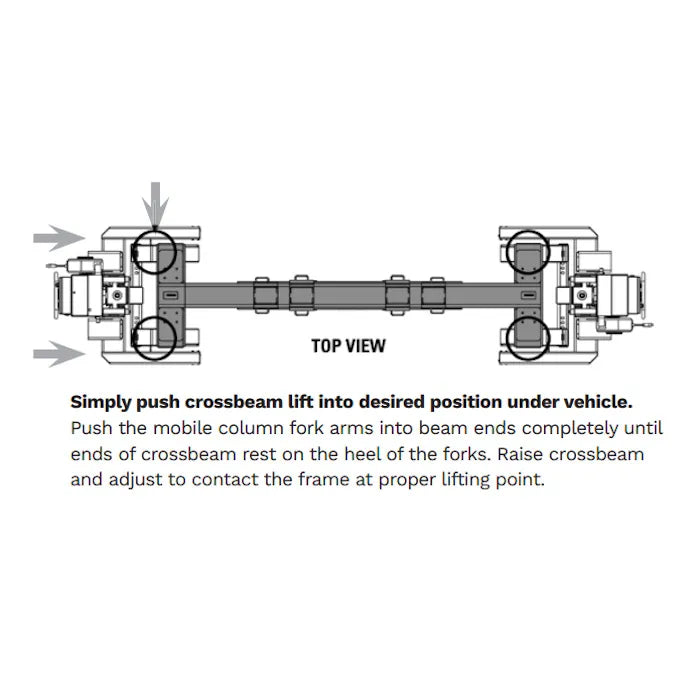 Forward Lift M140070 Simply Push Crossbeam Lift into Desired Position Under Vehicle