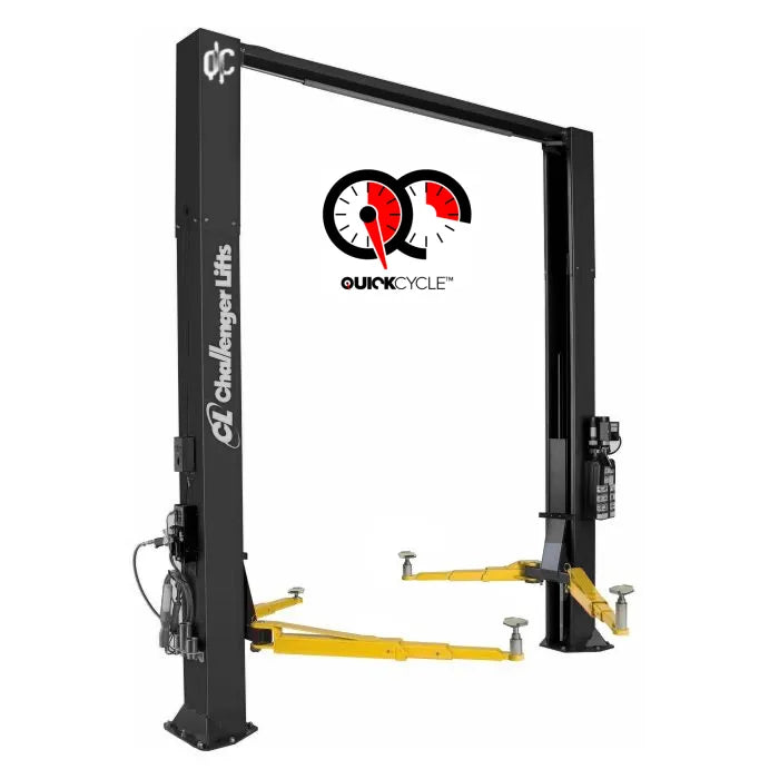 Challenger Lifts CL10V3-QC Versymmetric Adjustable Two Post Lift in Textured Blue