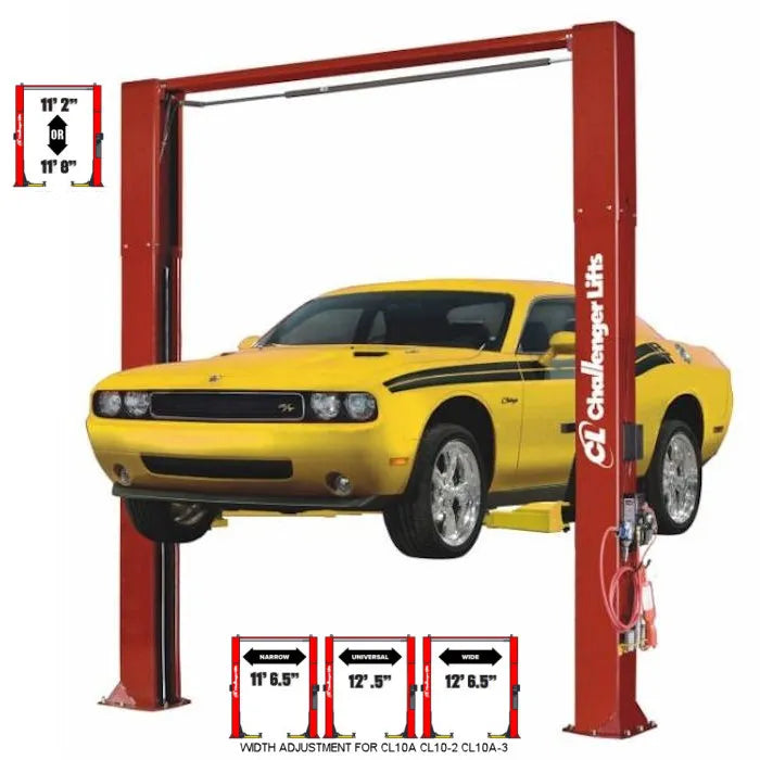 Challenger Lifts CL10AV3-EV Includes (4) 3" Adapters, (4) 6" Adapters, (4) Organizer Racks, (4) EV Footpads, (4) Standard Footpads