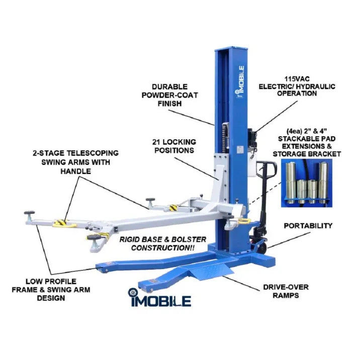 iDEAL iMOBILE MSC-6KLP Mobile Single Column Auto Lift $300 Off