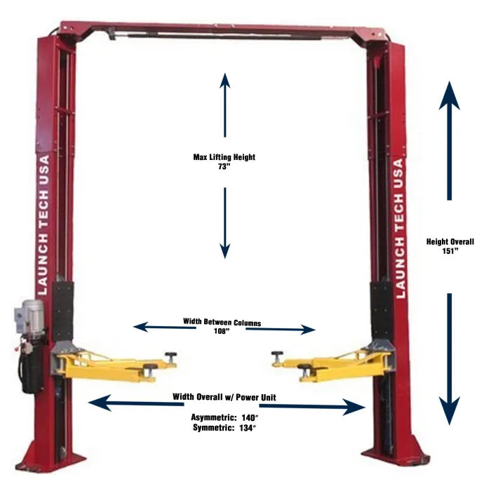 Launch Tech USA TLT240SC Clear Floor Two Post Car Hoist