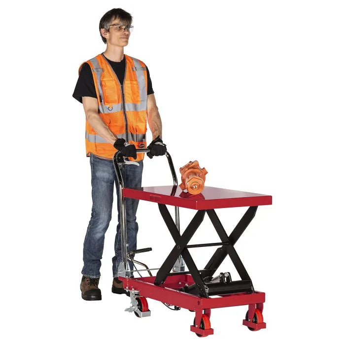 AFF 3904 1/2-Ton Heavy-Duty Hydraulic Table Cart In Use