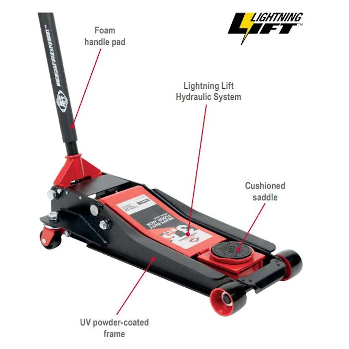 AFF 352HD 3.5 Ton Lightning Lift Floor Jack Features