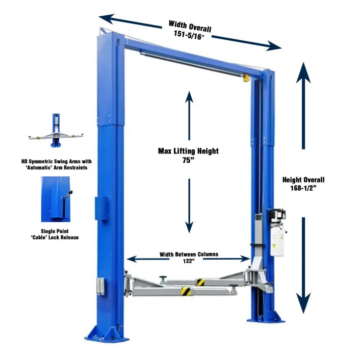 iDEAL TP12KSC-DX Heavy-Duty Two Post Lift