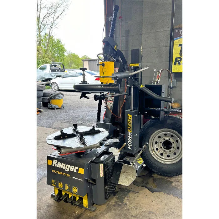 Ranger R76ATR Tilt-Back Tire Changer & Single Tower Assist Dimensions