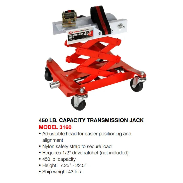 AFF 3160 Transmission Jack 450 lbs. Capacity