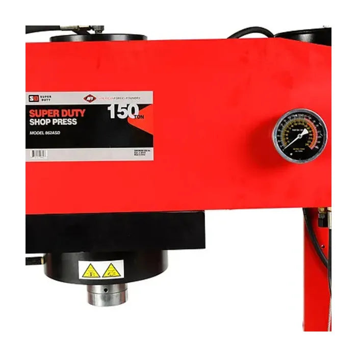 AFF 862ASD 150-Ton Super-Duty Air Hydraulic Shop Press Large Glycerin Filled Gauge