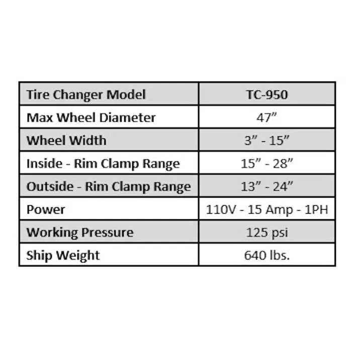 ASEplatinum TC-950 Large Diameter Tire Changer