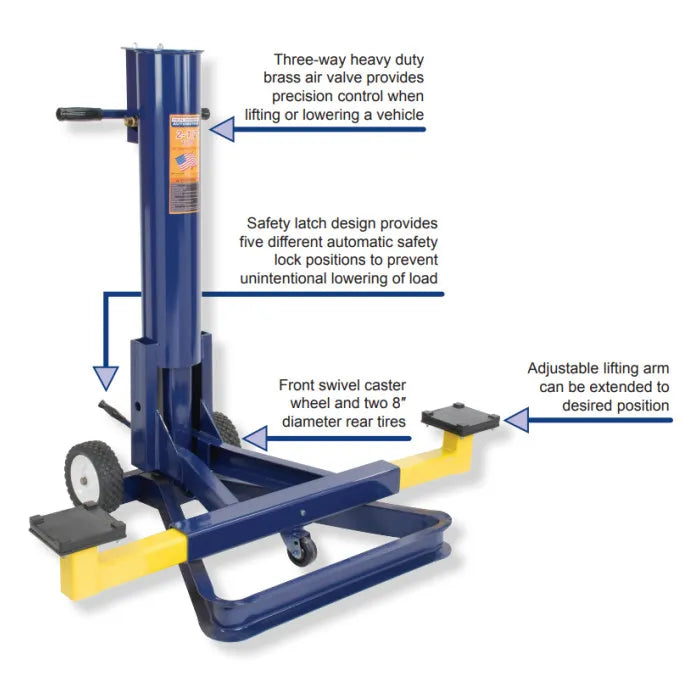 Hein-Werner HW93696A 2.5-Ton Air Bumper Jack Features