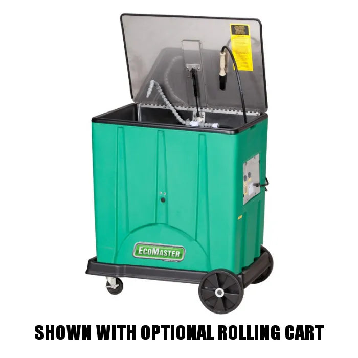 EcoMaster EM6000 Aqueous Parts Washer Shown With Optional Rolling Cart