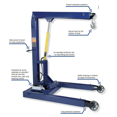 Hein-Werner HW93806 3-Ton Heavy-Duty Truck Engine Crane