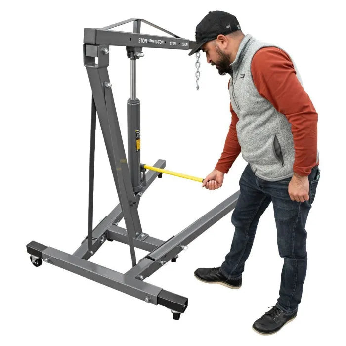Ranger RSC-2TF 2-Ton Folding Shop Crane In Use