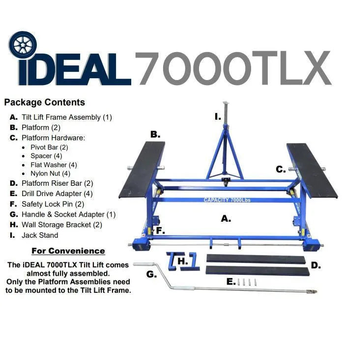 iDEAL 7000TLX Automotive Tilt Lift Package Contents
