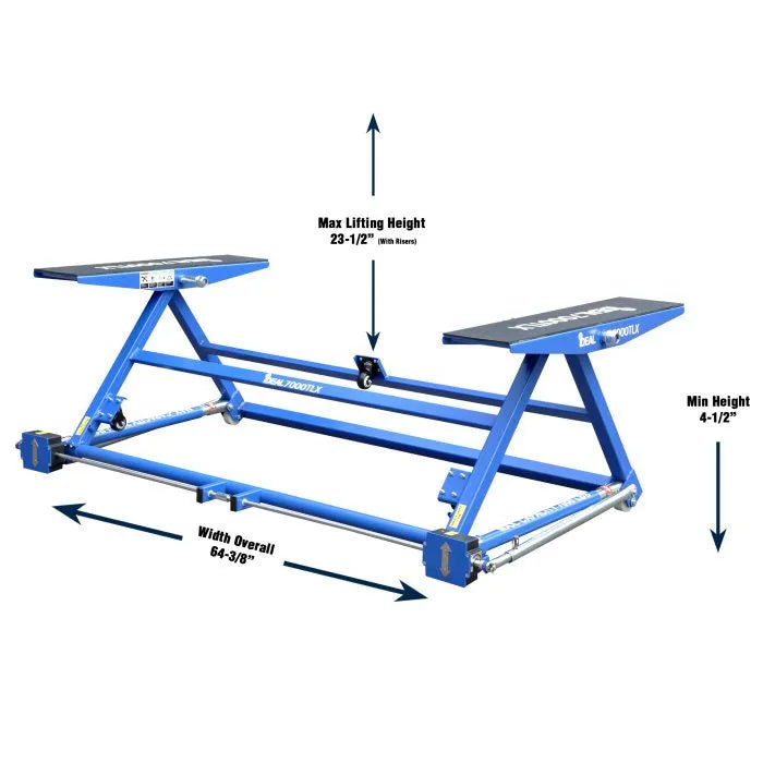 iDEAL 7000TLX Automotive Tilt Lift Dimensions