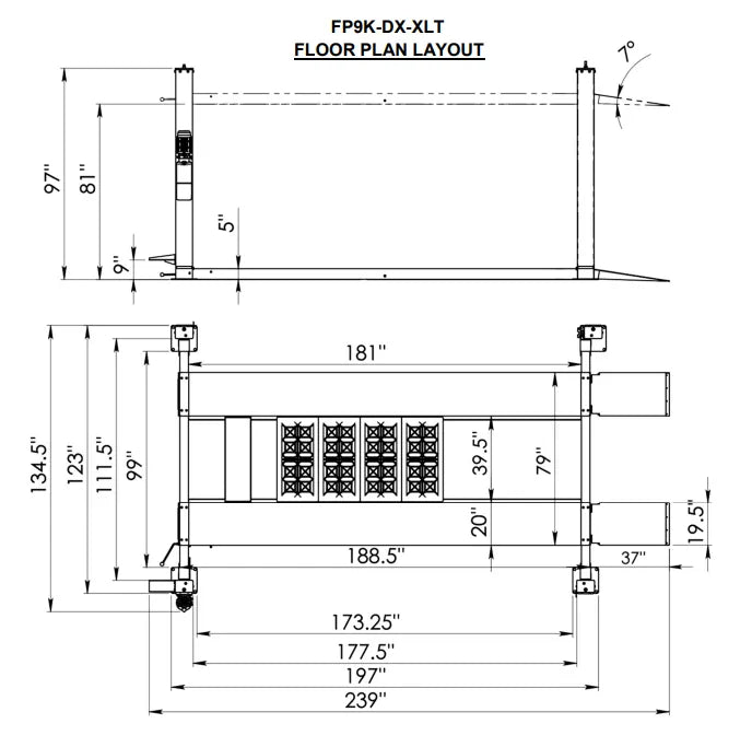 Tuxedo FP9K-DX-XLT Dimensional Drawing