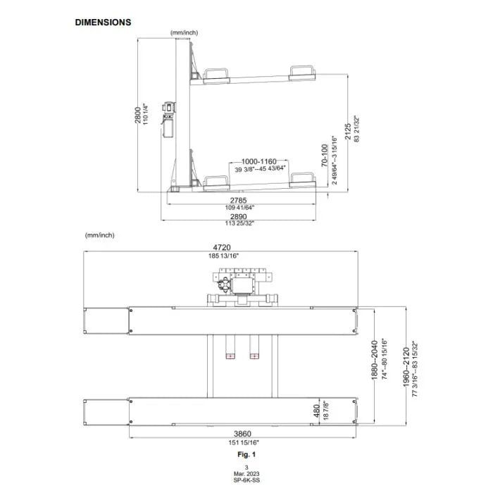 ASEplatinum SP-6K-SS Single Post Parking Lift