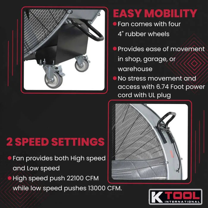 K Tool KTI77760 Easy Mobility 2 Speed Settings
