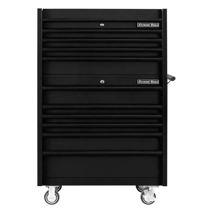 Extreme Tools DX Series 41" Top Chest and Rolling Cabinet Combo Matte Black with Black Drawer Pulls