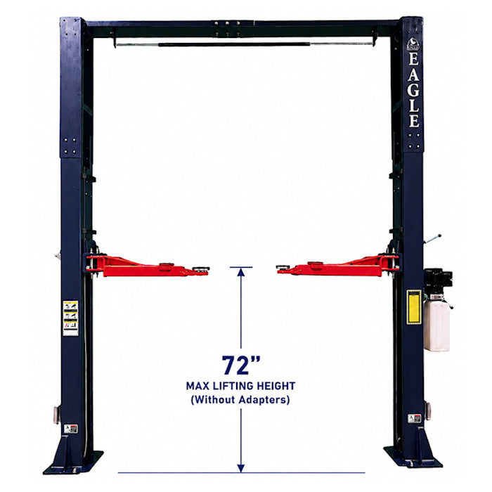Eagle EAG-10C Clear Floor Two Post Lift Dimensions