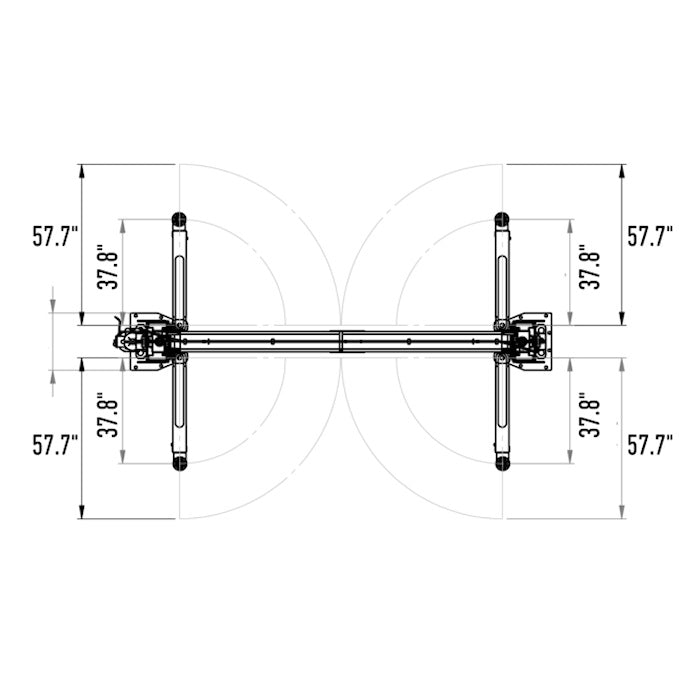Eagle EAG-12C Clear Floor Two Post Lift Dimensions