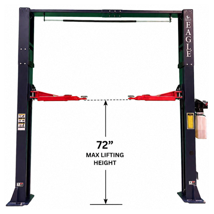 Eagle EAG-9C Clear Floor Two Post Lift Dimensions