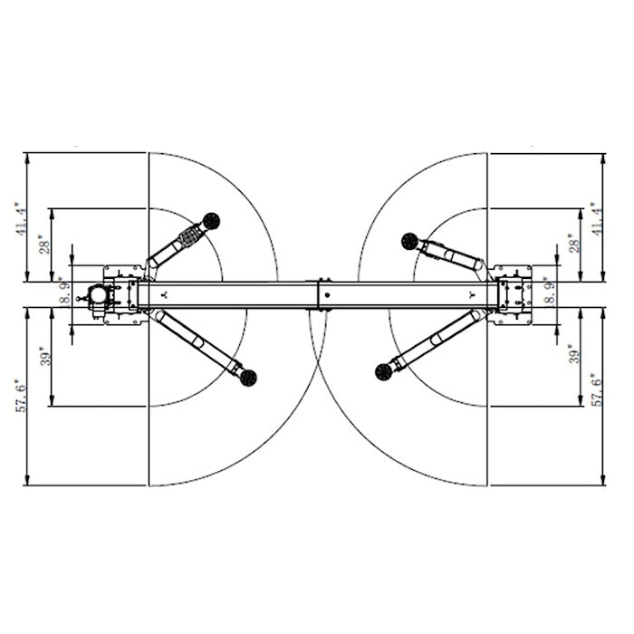 Eagle EAG-9C Clear Floor Two Post Lift Dimensions