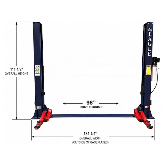Eagle EAG-9F Floor Plate Two Post Lift Dimensions
