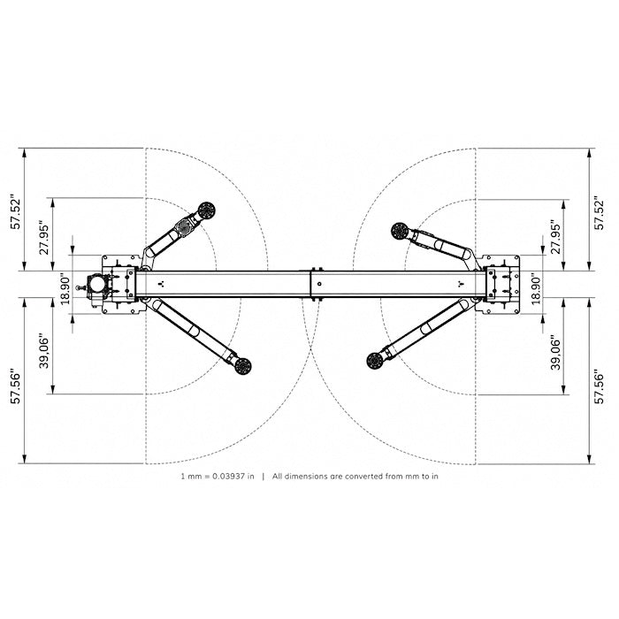 Eagle EAG-9F Floor Plate Two Post Lift Dimensions