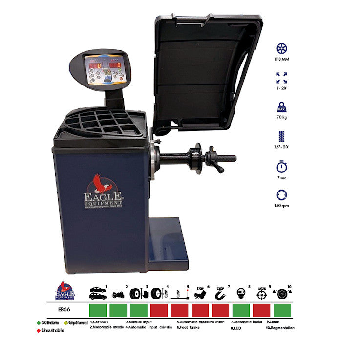 Eagle EB-66 Advanced Wheel Balancer Features