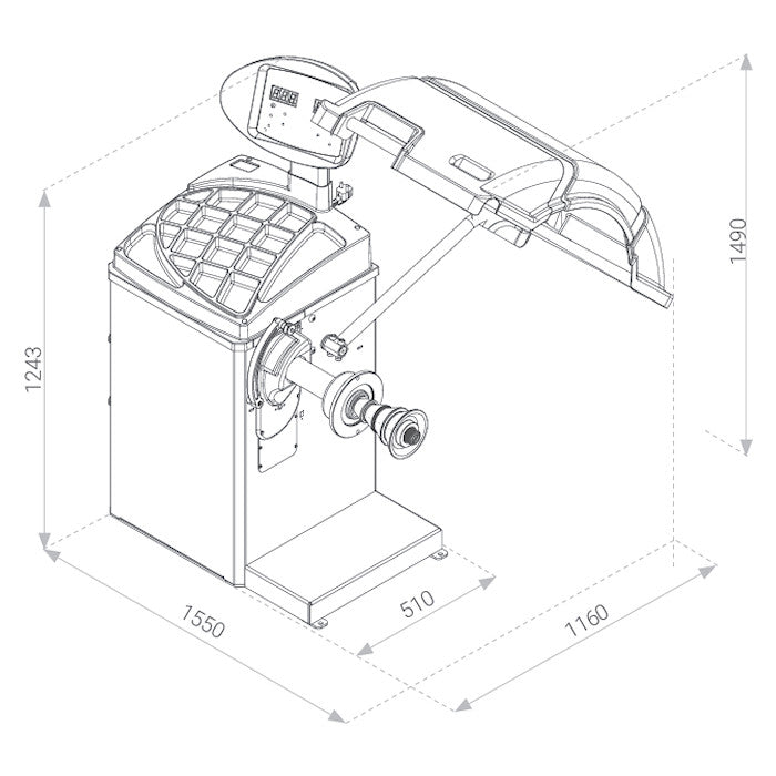 Eagle EB-66 Advanced Wheel Balancer Dimensions