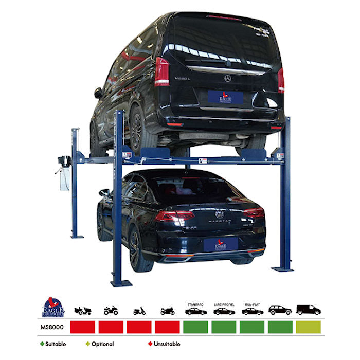 Eagle MS-8000 Four Post Parking Lift Features