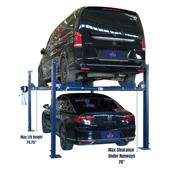 Eagle MS-8000 Four Post Parking Lift Dimensions