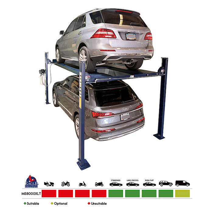 Eagle MS-8000-XLT Extra Large Four Post Parking Lift Features