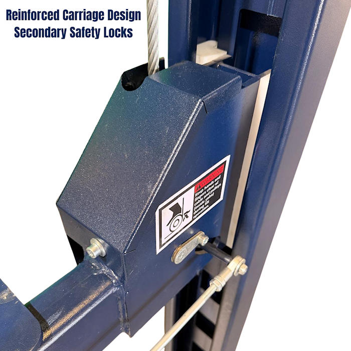 Reinforced Carriage Design Secondary Safety Locks
